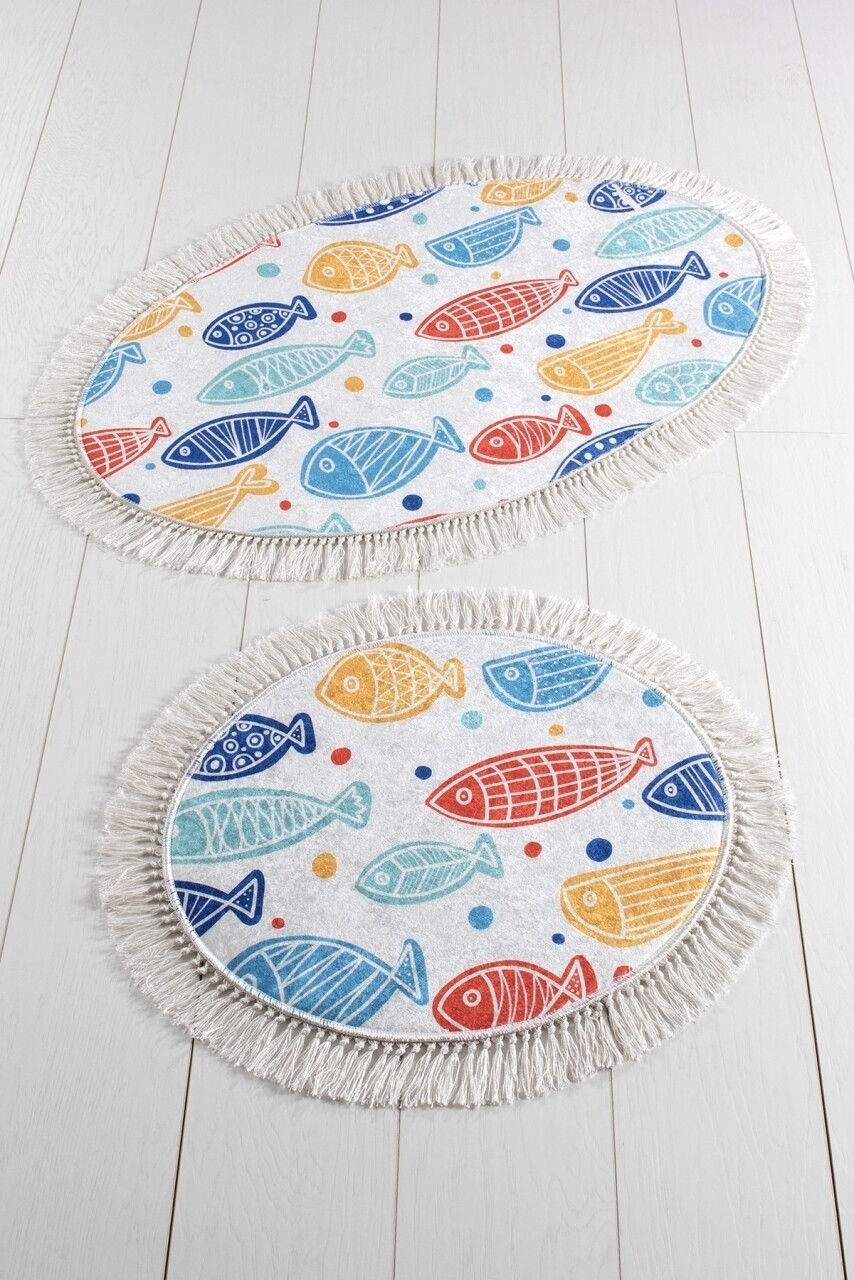 Set 2 covorase de baie, Chilai, Fish DJT - Colourful - imagine 4